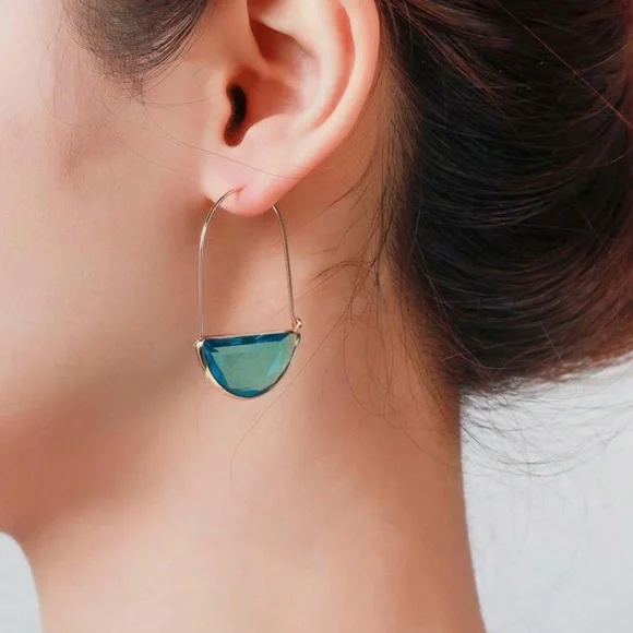 💎 Gemstone Hoop Earrings 💎 - Picture 2 of 6